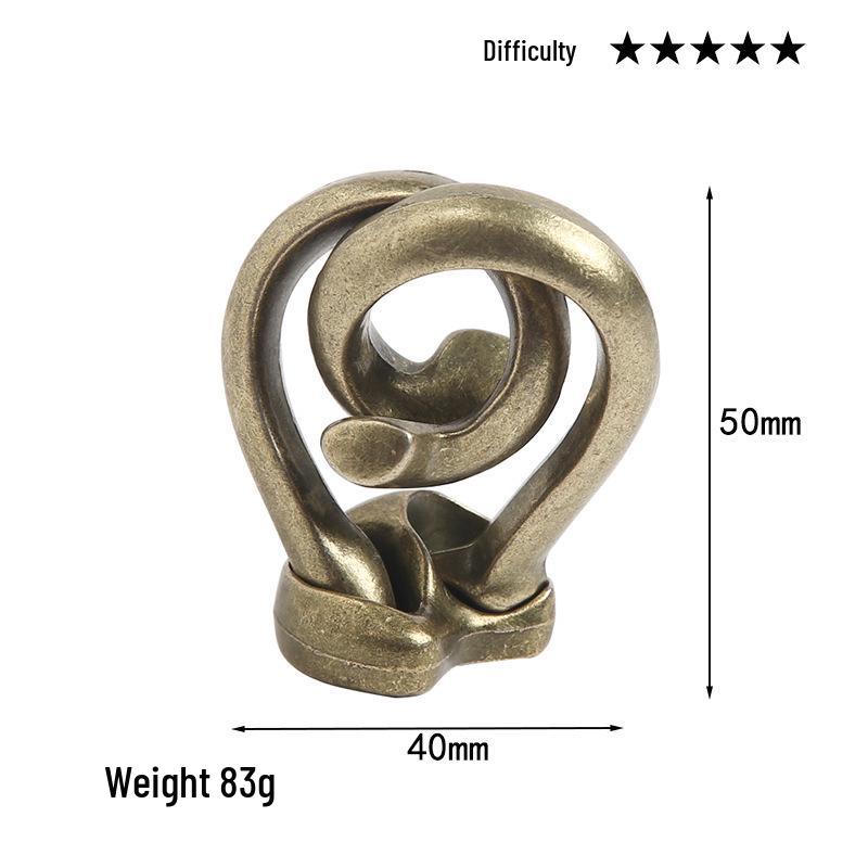 Intelligence Puzzle Zinc Alloy Disentanglement Rings - Unlock Nine Linked Rings Kongming Luban Lock Educational Toy