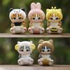 5pcs Creative Animal Headsets Sitting Cat Model Ornament Set For Collectors And Gift