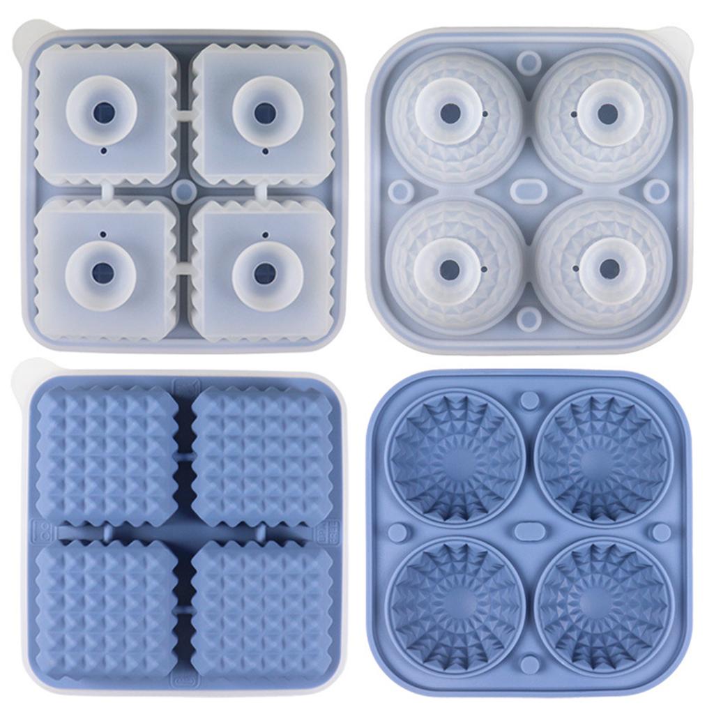 Silicone Whiskey  Ice Cube Maker Tray with Lid Household DIY Ice Mold  Kitchen Bar Accessories  for Cooling Drinking