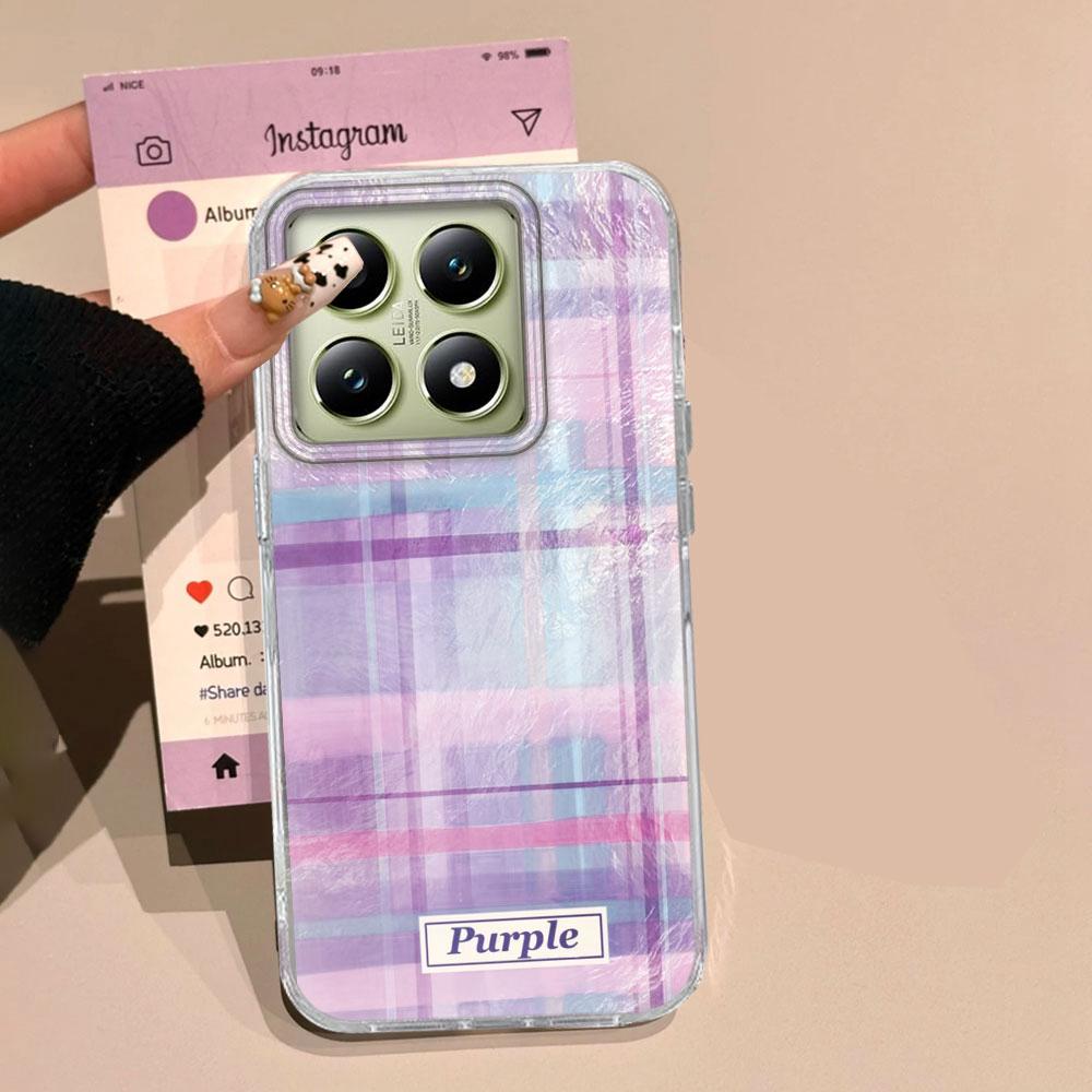 

Розовый чехол для телефона с сетчатым узором и эффектом вихря для Xiaomi 13T 14T 11 Lite NE Poco X5 M6 Pro X6 X7 X3 Pro NFC C65 C61 M5S poco X7 Pro