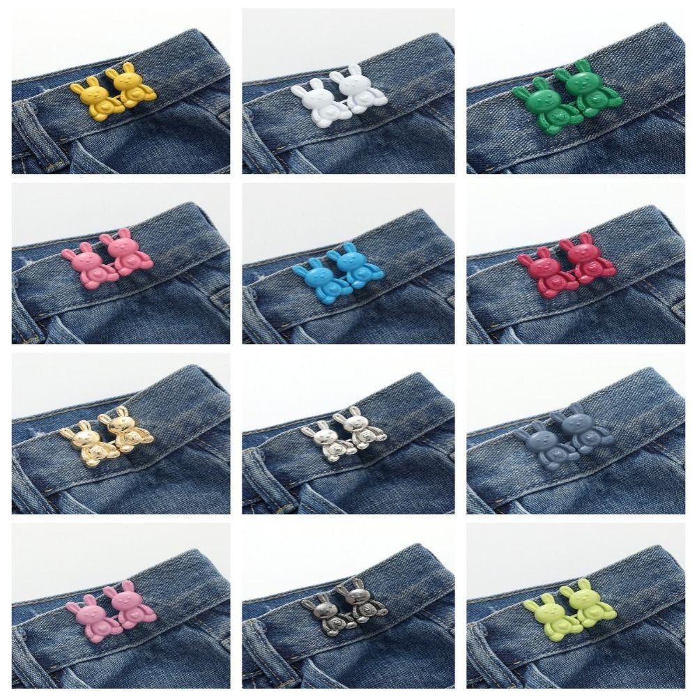 Zinc Zinc Alloy Rabbit Snaps Detachable Pant Clips Multicolour  Stylish   Tightening