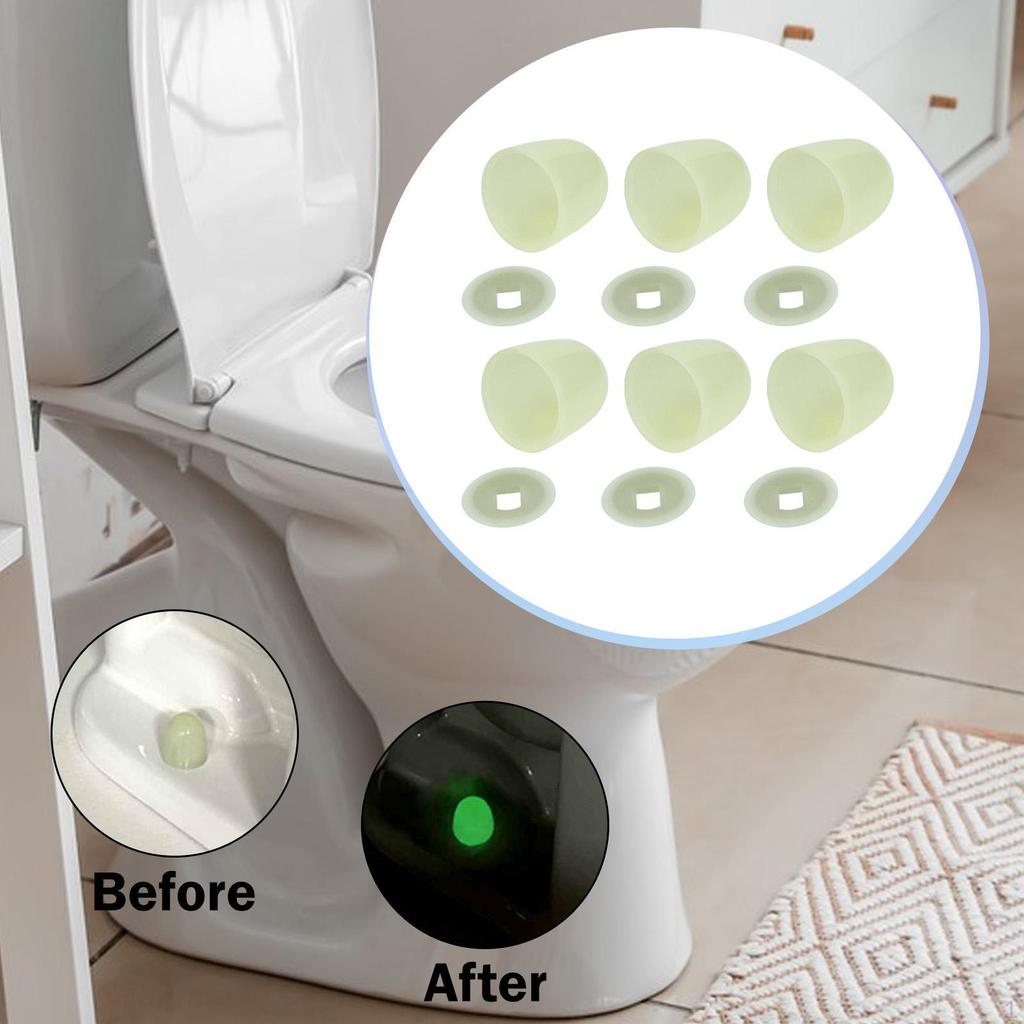 6Pcs Luminous Toilet Bolt Covers Screw Practical Fashion Easy To Install Decoration for Hotel