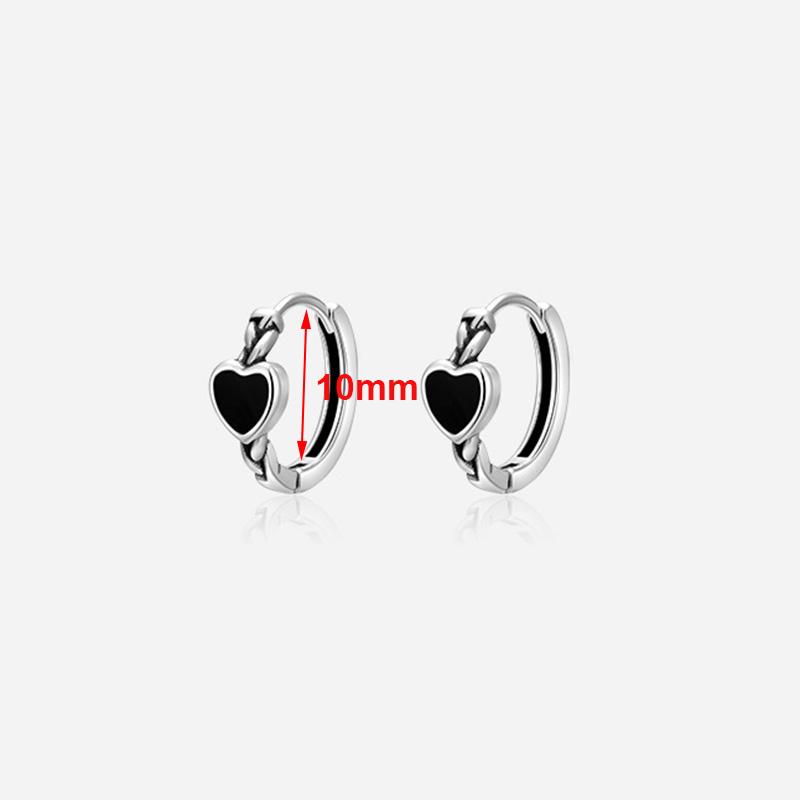 925 Silver Mini Heart Earbone Hoop Earrings For Women Classic Fine Jewelry Niche Design Accessories In Summer