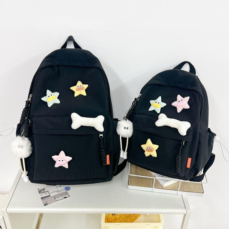Solid Color Women's Backpack Large Capacity Student School Bag