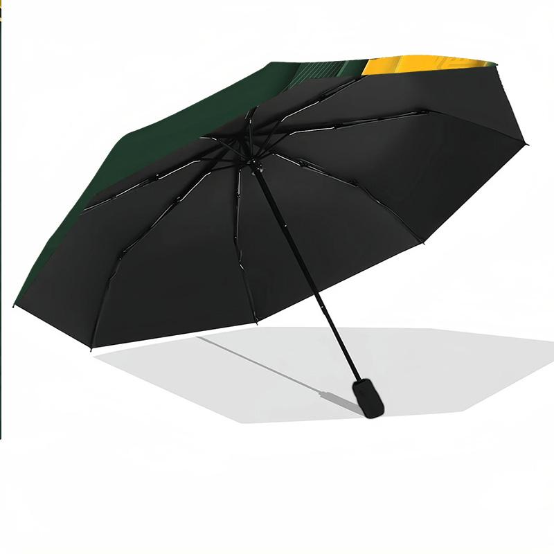 Green Bay Packers Automatic 8‑ribs Umbrella, Custom Name Text Personalized Folding Umbrella Rain Sun Gift