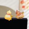 Fun Cartoon Gourd Animal Figurine Lucky Resin Ornament Mini Decor for Computer Monitor Edge Kids Room Study Desk