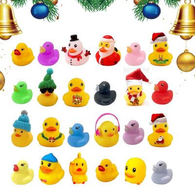 Collectible Figure Holiday Rubber Duck Random Mini Duck Figure 24 Days Countdown Toy  Holiday