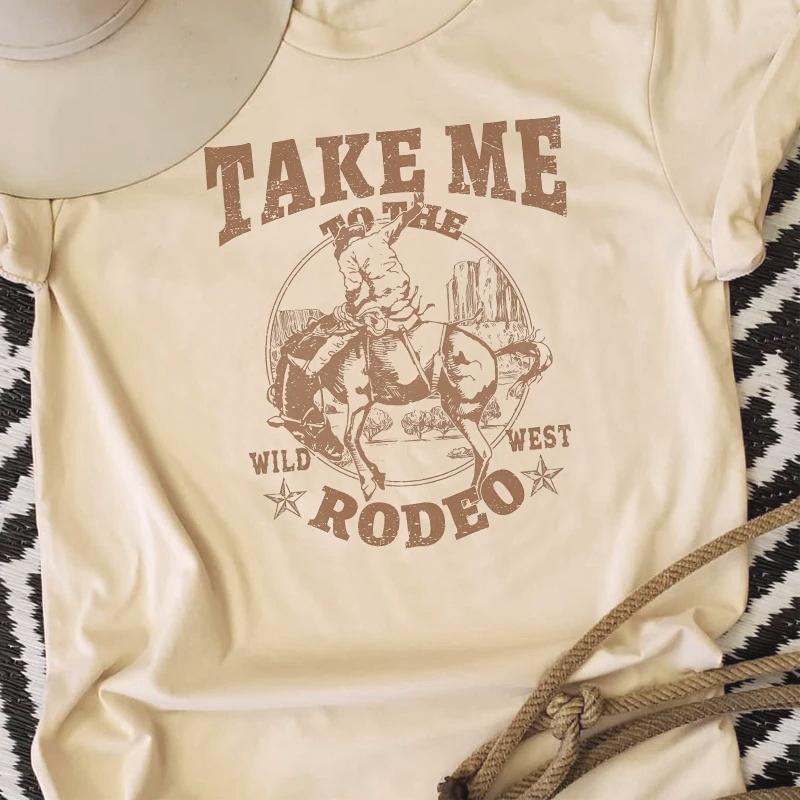 Cowboy Rodeo Graphic Printed Women Vintage Country Music Funny Western Tshirts FeUnisex Retro Casual Short Sleeve TShirt Clothing