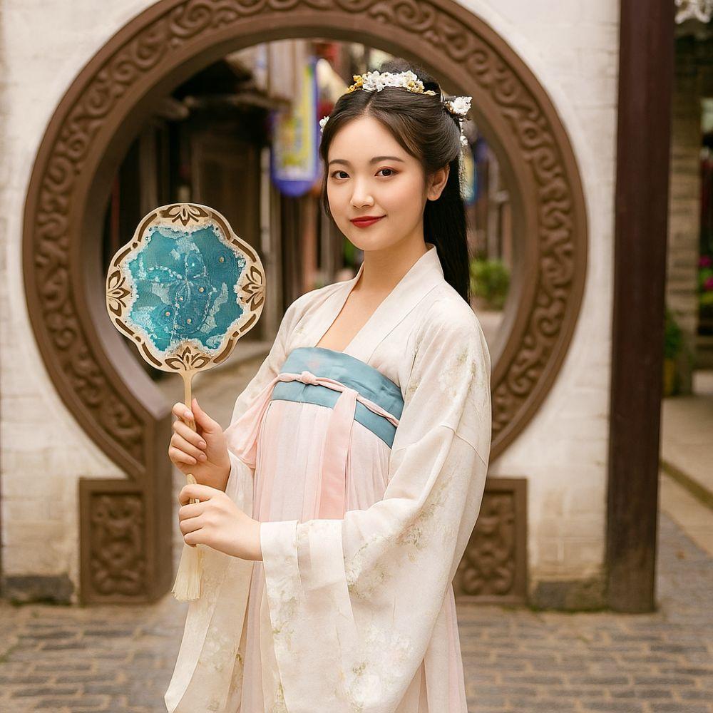 Chinese Style Handheld Fan Vintage Handmade Ancient Style Fan DIY Material Pack with Tassel Embroidery Fan Dance Performance