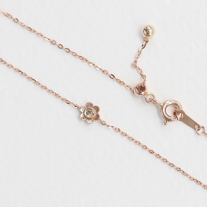 [14K] Mini Flower Pendant Bracelet