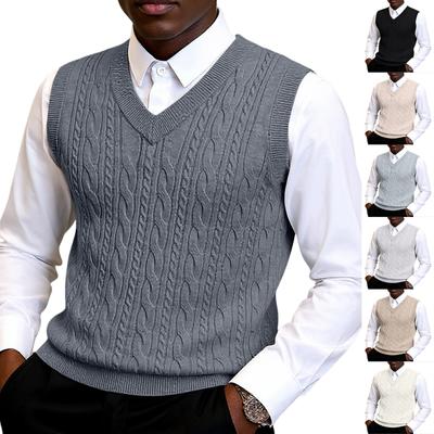 Men's  V-Neck  Thickened  Knitting  Sleeveless  Sweater  Vest