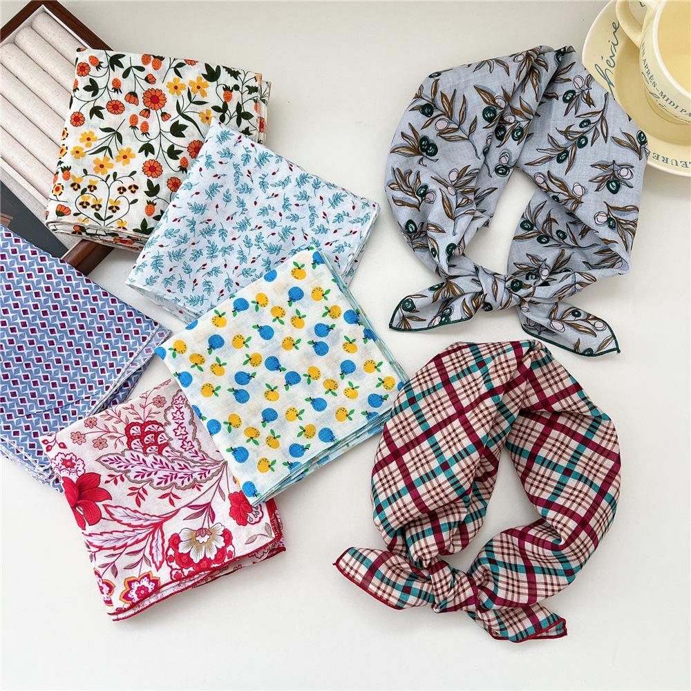 Versatile Women's Cotton Linen Silk Scarf – Spring/Autumn Neck Protector & Fashionable Head Scarf with Foreign Style