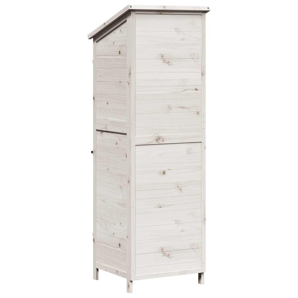 Garden Shed White 59.5 x 56 x 176.5 cm Solid Spruce Wood