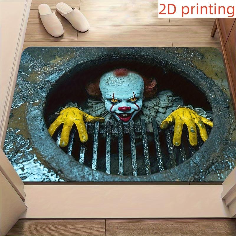 1pc Horror-Themed Door Mat Spooky Climbing Figure Design Non-Slip Durable Non-Woven Fabric Easy To Clean Room Home Decoration