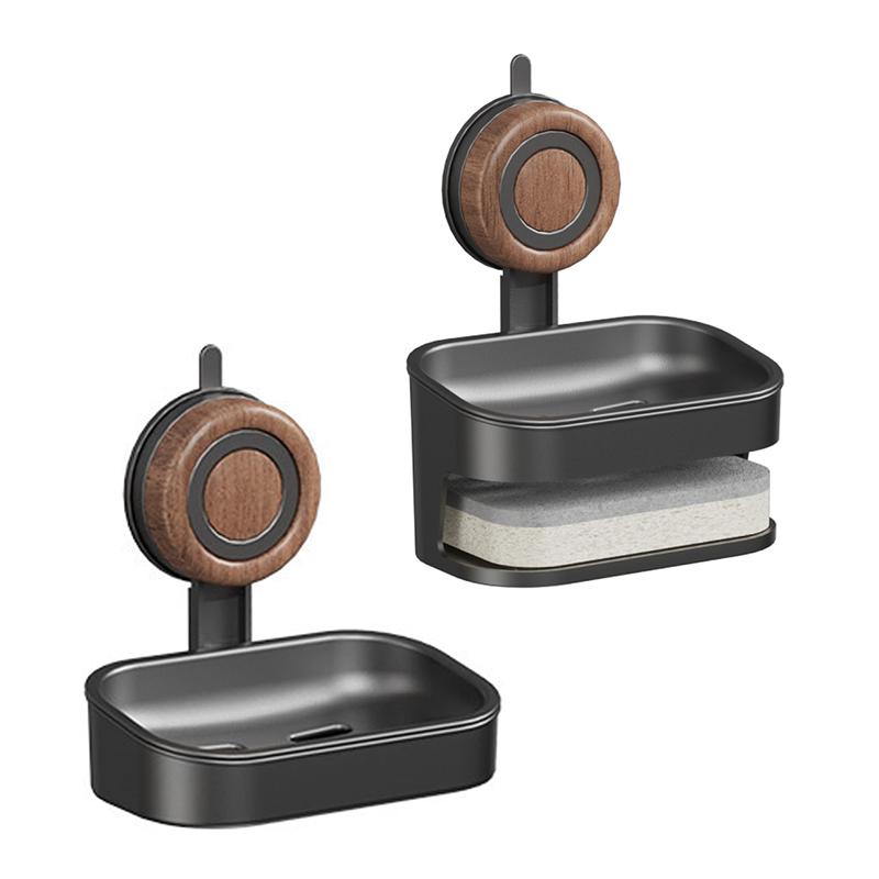 Soap Dish For Shower, Wall Mounted Bar Soap Holder, Suction Cup Detachable Self Draining Soap Case For Shower Bathroom