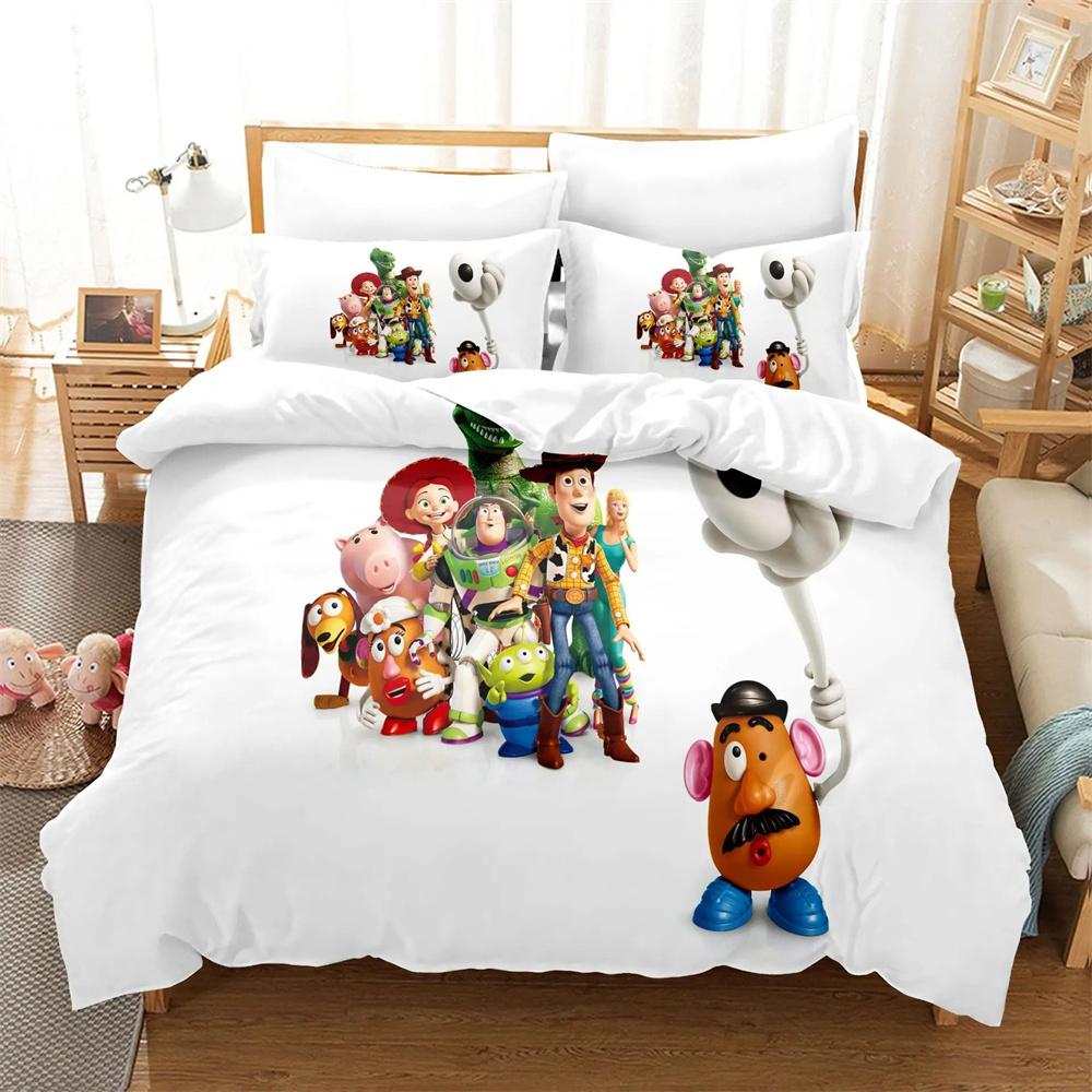 Cartoon Toy Story Duvet Cover Pillowcase Bedding Set Adult Boy Girl Bedroom Decoration Children Gift Single Double Large Size