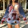 Women's Lightweight Printed Half-Zip Sweatshirt Casual Pullover Top for Everyday Wear