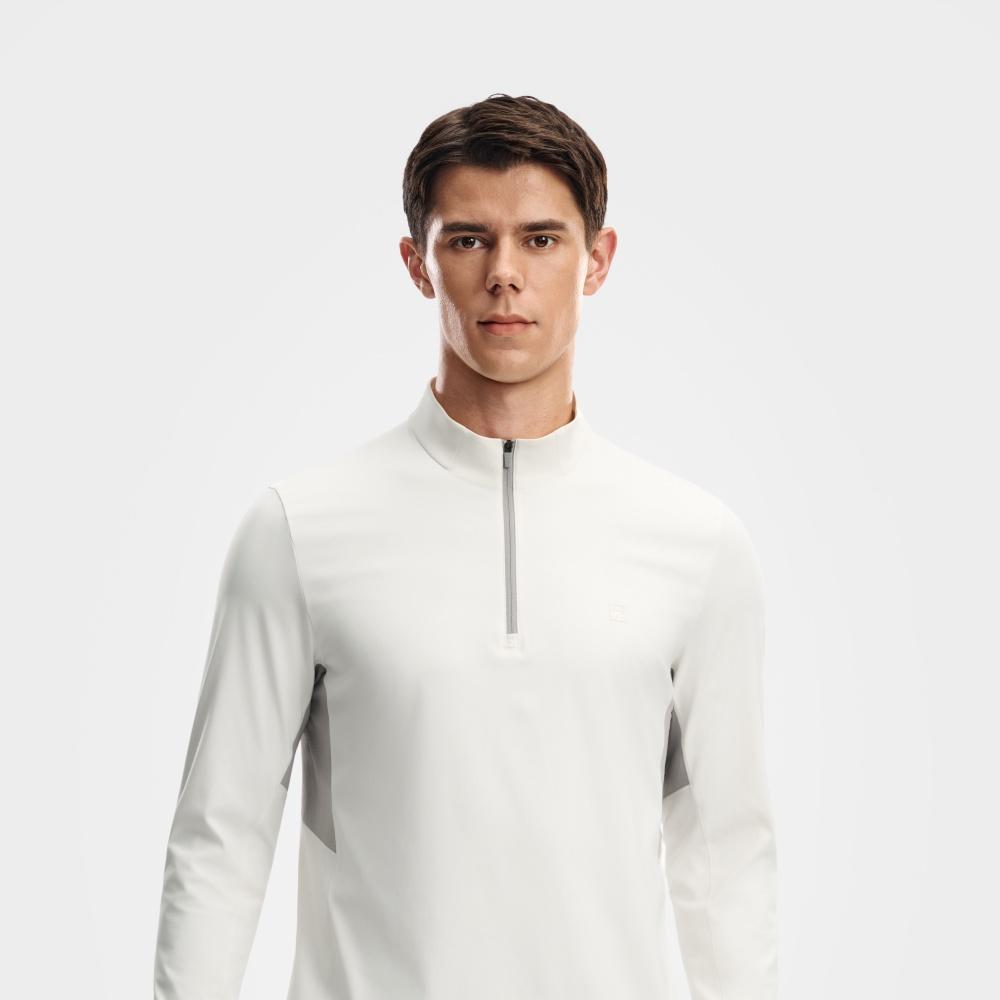 Men's FILA T-Shirts Men's Heron White Stand Collar Moderate Straight Fit
