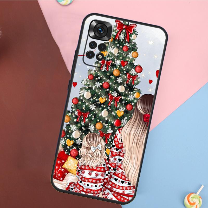 Fashion Girl Merry Christmas Case For Xiaomi Redmi Note 11 Pro 11S 8 9 12 10 Pro 10S 9S Redmi 9 10 12C 9C 10C Back Cover