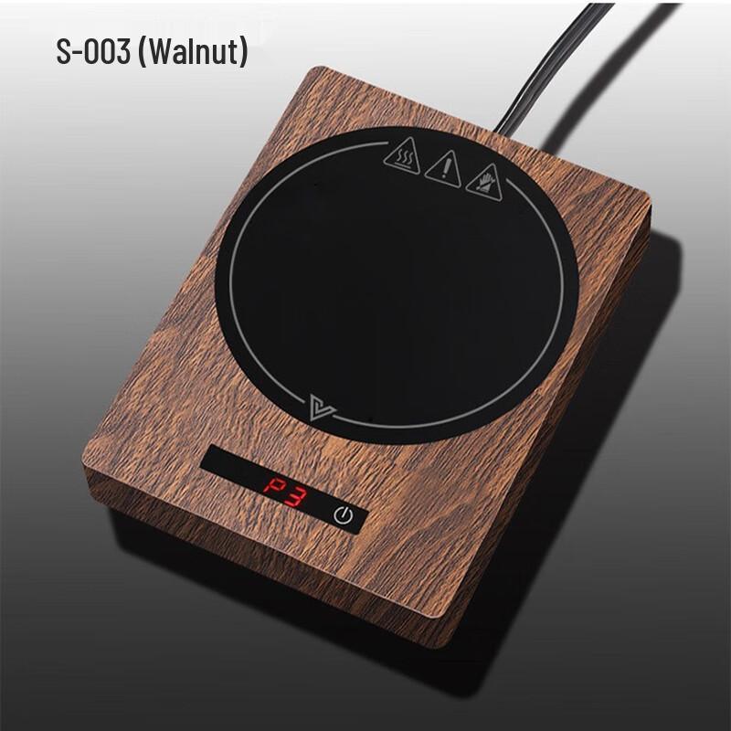 Digital Display Walnut Wood Mug Warmer Coaster