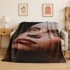 3D Billie Eilish Singer Star Flannel Blanket Soft Warm Throw Blanket for Bedroom Living Room Bed Travel Camping Picnic Gift