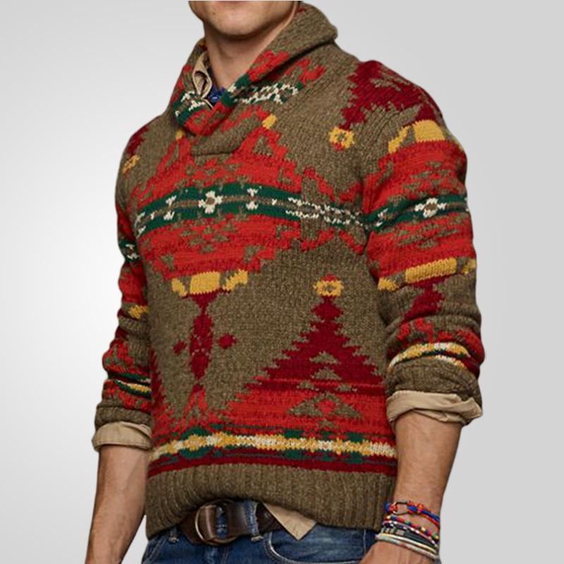 

Men s Long Sleeve Shawl Collar Pullover Sweater Loose Fit Casual Soft Warm Chunky Knit Sweaters Fall Winter V Neck Knitted Tops Sweaters for Men M красный