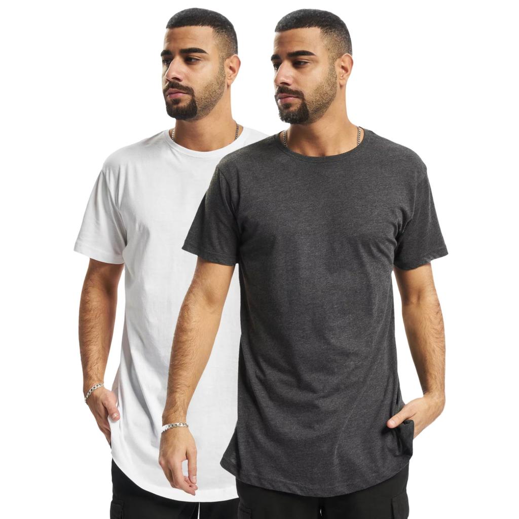 Urban Classics Mens Shaped Long T-Shirt (Pack of 2)