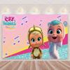 Cartoon Cute Cry Babiesed Birthday Party Decorations Lovely Blind Box Doll Backdrop Baby Shower Supplies Child Room Wall Hanging