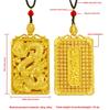 Náhrdelník s přívěskem z pískového zlata Buddha Dragon Yellow Gold Černý provazový řetízek na krk