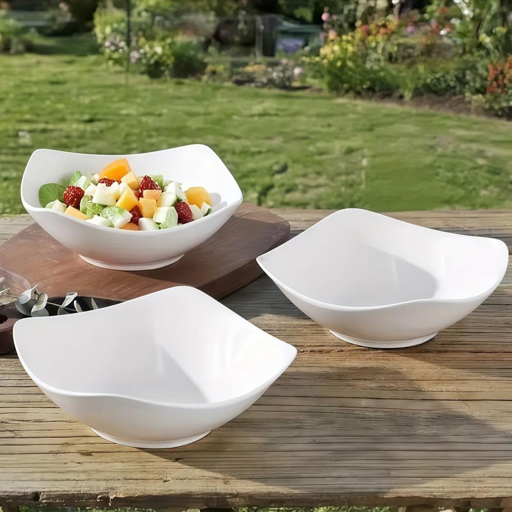 10pcs Heat-resistant Square Salad Plate Plastic Snack Dish Kitchen Tableware Soup Bowl  Noodle