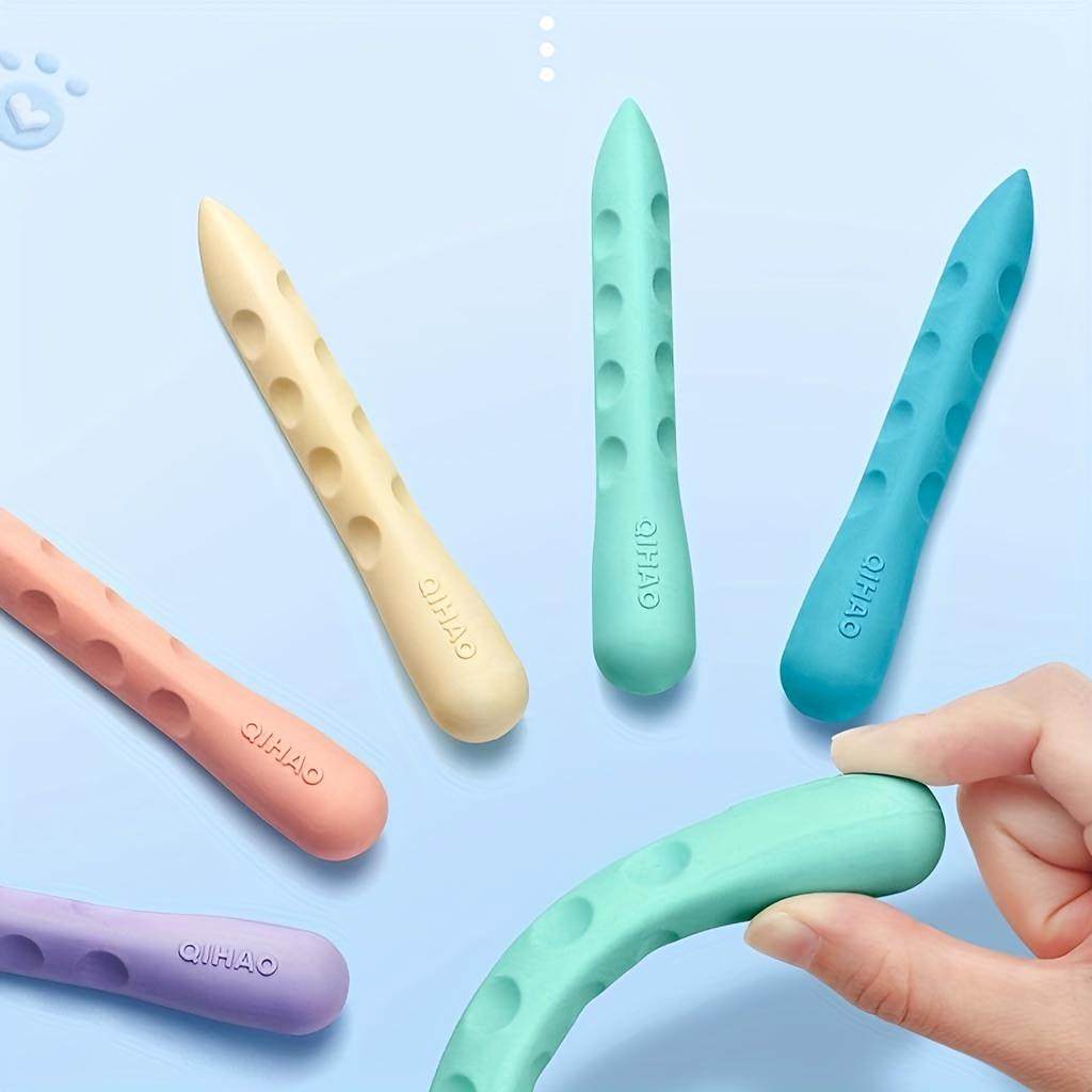 6pcs Student Erasers with Large Anti-Loss Hole Less Crumbs No Traces 3 Sets of 2 Boxes