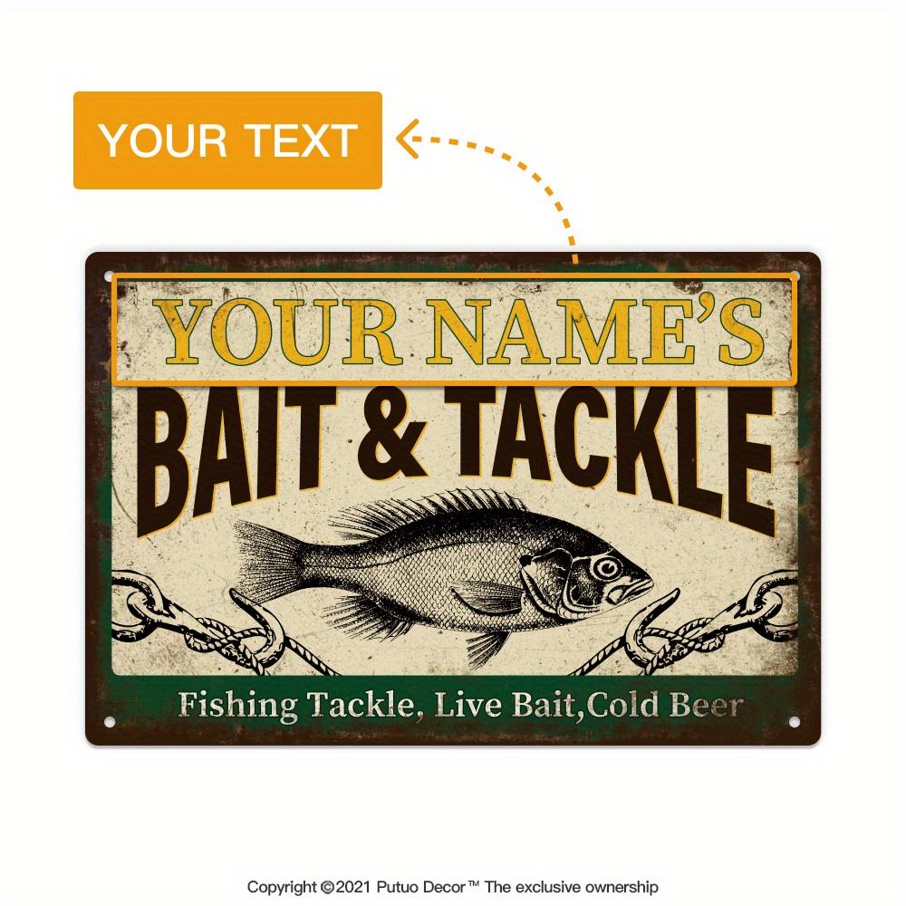 

pc Personalized Fishing Sign Custom Name Retro Vintage Wall Decor For Outdoors Gift For Fisherman x Inches Aluminum 20x30cm（7.8x11.8inch）