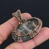 Rhodonite Gemstone Pendant | Oxidized Copper Wire Wrapped | Necklace Pendant | Handmade Copper Pendant Jewelry Gift For Her/himLC-306