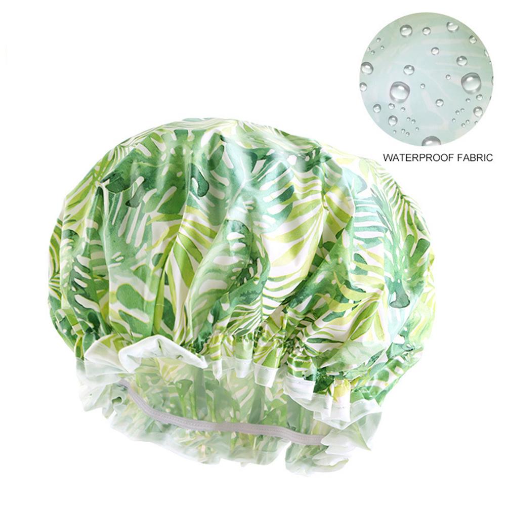Waterproof Bath Hat Bathroom Shower Hair Cover Women Supplies Shower Cap Adult Shower Bath Bathing Caps Flower Print Elastic Cap