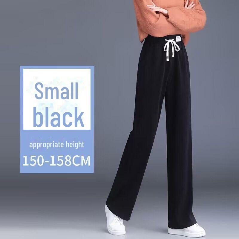 

Женские брюки широкого покроя из шенилла с высокой талией - повседневные, с драпировкой и бархатом на осень/зиму L (116-125 lbs)