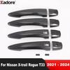 For Nissan X-trail Rogue T33    2024 Carbon Fiber Car Side Door Handle Cover Trim Catch Cap Overlay Accessories