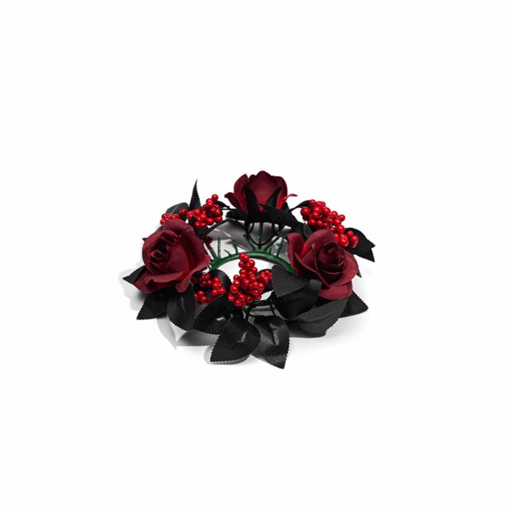 Dekorativer Kerzenständer Kranz Gotischer Stil Aromaflaschen-Kranz Kerzenblumen-Ring Neujahr Style D