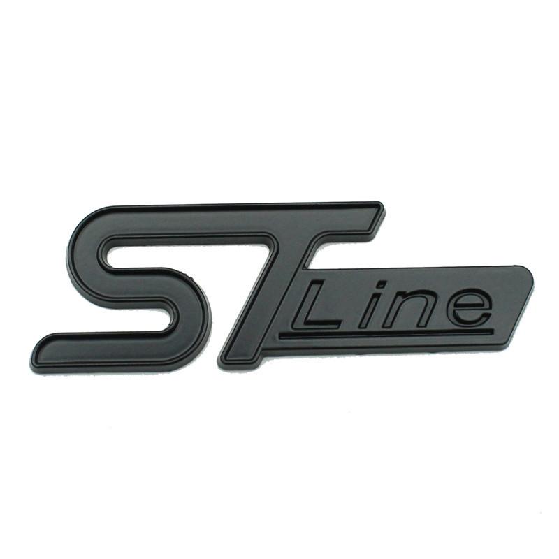 KFLV8 2pcs 3D ST-Line Metal Automotive Stickers for the Middle Grill Rear and Fender, Applicable To Ford Car Serials