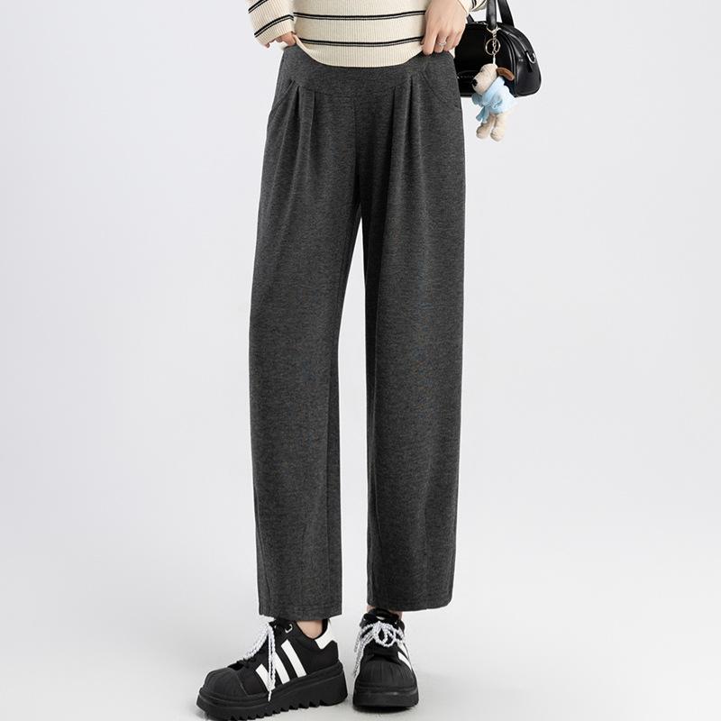 Maternity pants spring and autumn wear new glutinous rice pants do not restrain the belly small wide leg pants maternity clothing autumn