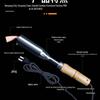 High-Power Electric Soldering Iron Set with Wood Handle - Purple Copper Bent Flat Tip for Household Electronics Repair.