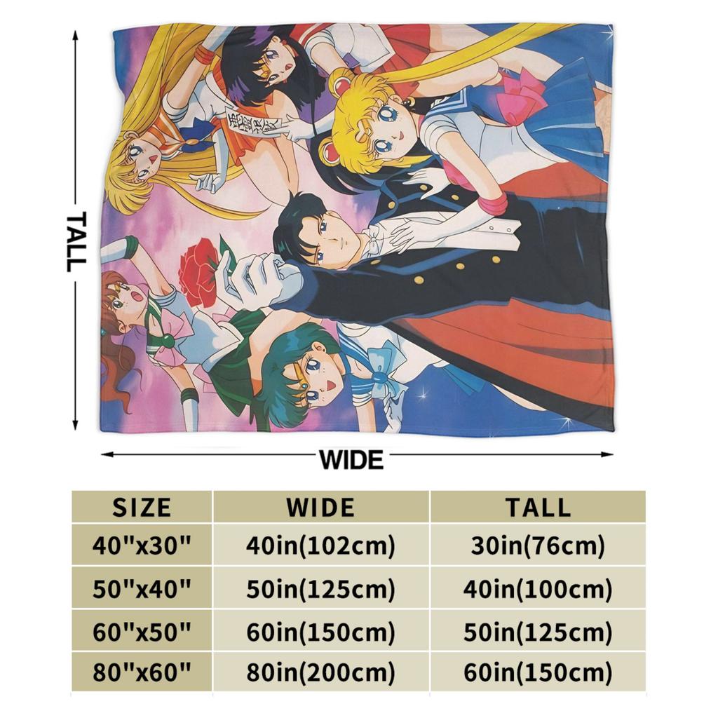 S-SAILOR Anime M-MOON Flannel Blanket Winter  Warm Bedding Throws for Kids Home Decor Graphic Bedspread Sofa Bed Cover