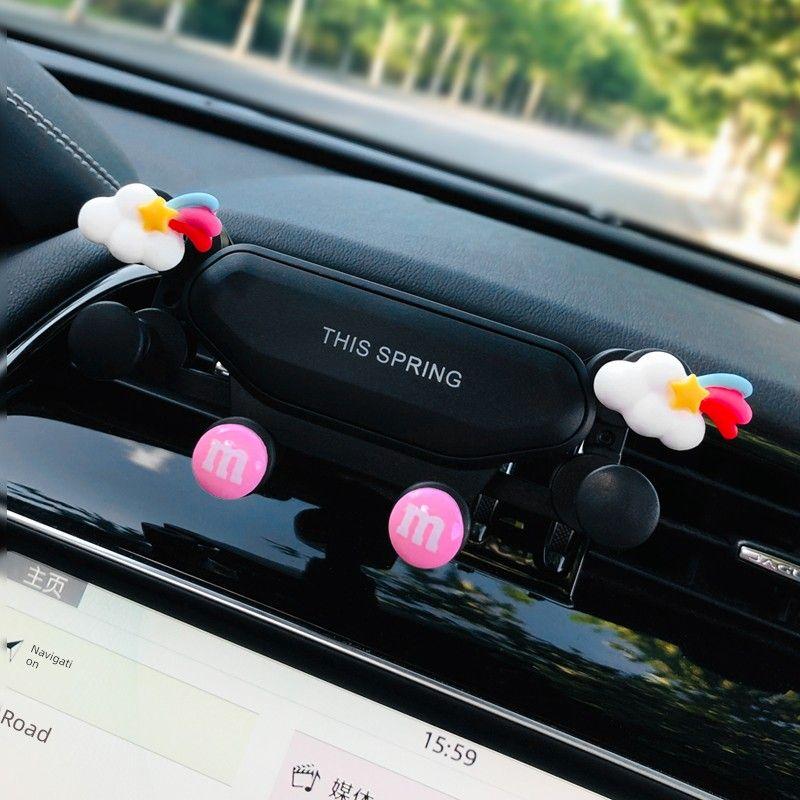 Car Phone Holder 2022 New Model Cute Cartoon Car Air Vent Decoration Navigation Support for Girls