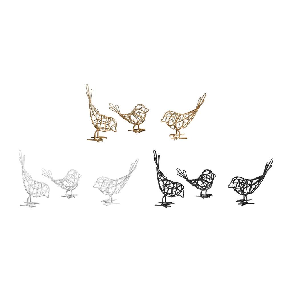 Bird Sculpture Figurine for Interior Decoration Crafts Iron Decorative Objects Gift Idea Cabinet Bookshelf