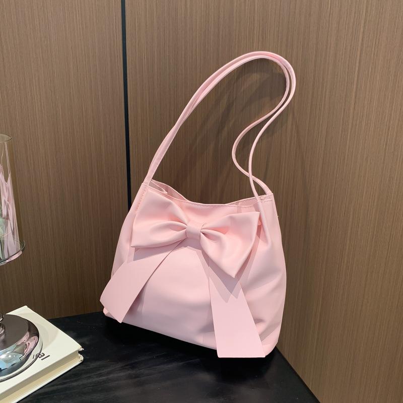 Bow Large Capacity Tote Bag for Women Japanese New Japanese Style Fashion Beautiful Trendy Trendy Simple Hand Armpit Bag