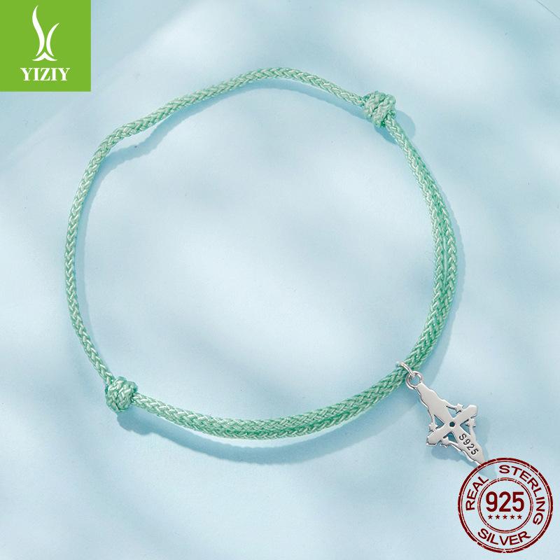 Cross-Border S925 Sterling Silver Starlight Cross Hand Rope Fashionable Simple Thin Bracelet Wind Woman