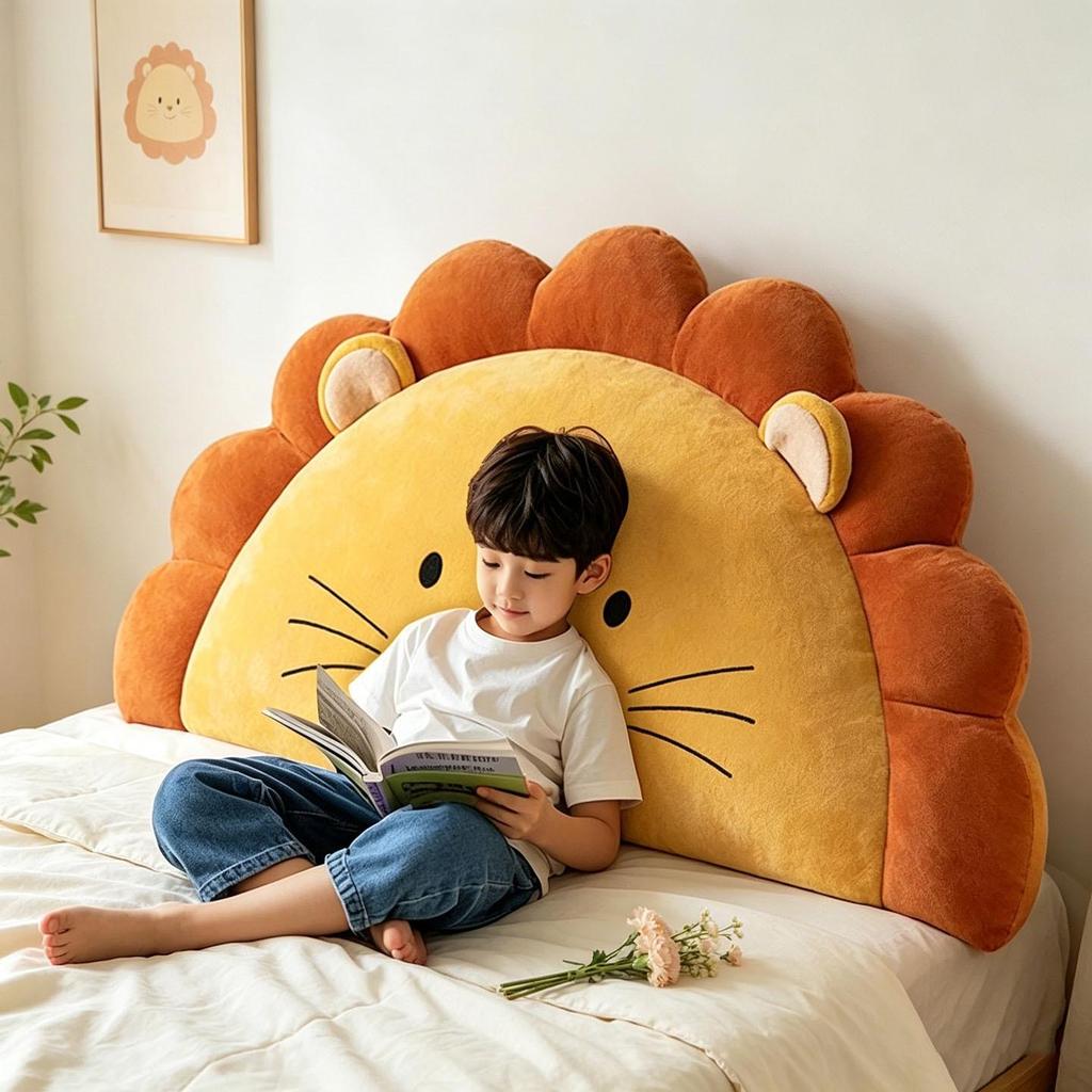 Washable Upholstered Bedside Backrest Cushion for Children's Bedroom