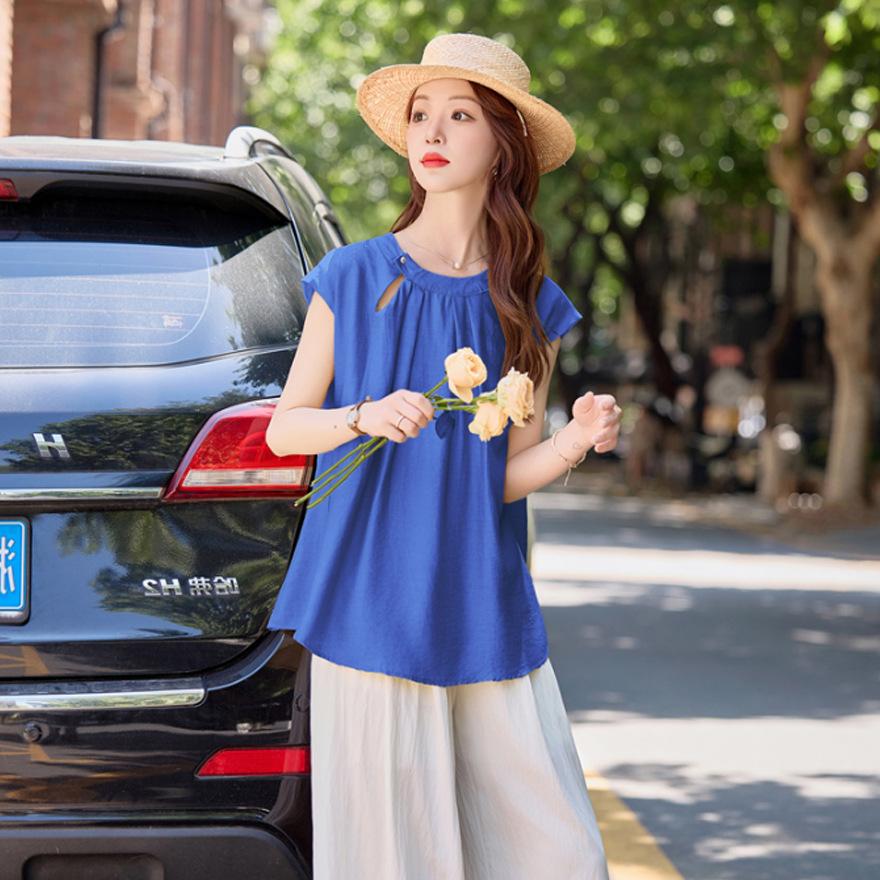 Fashion Suit Women's Summer New Temperament Casual Loose Wide-leg Pants Two-piece Set Trendy