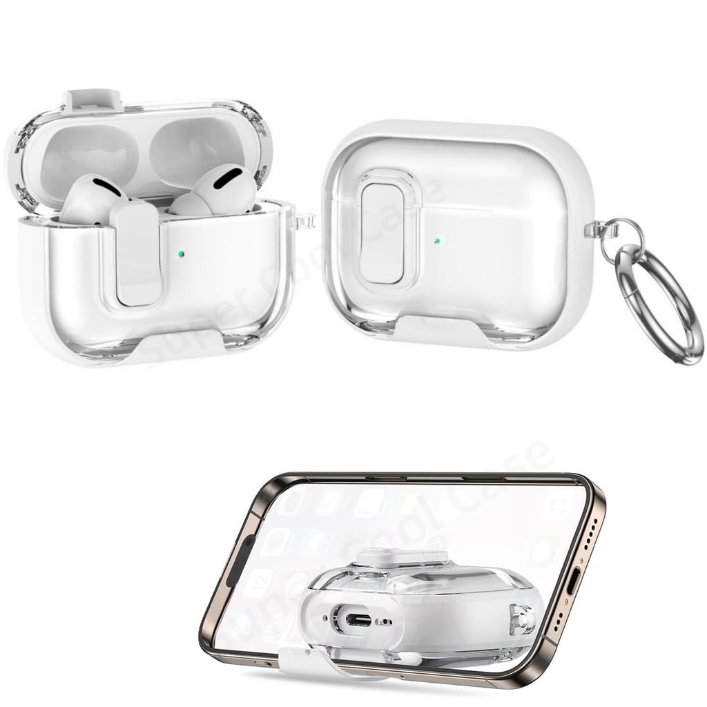 For AirPods Pro 3 Earphone Cases Safety Lock & Phone Stand Design for AirPods Pro 3 Full Drop Protective Cover for AirPods Pro 3