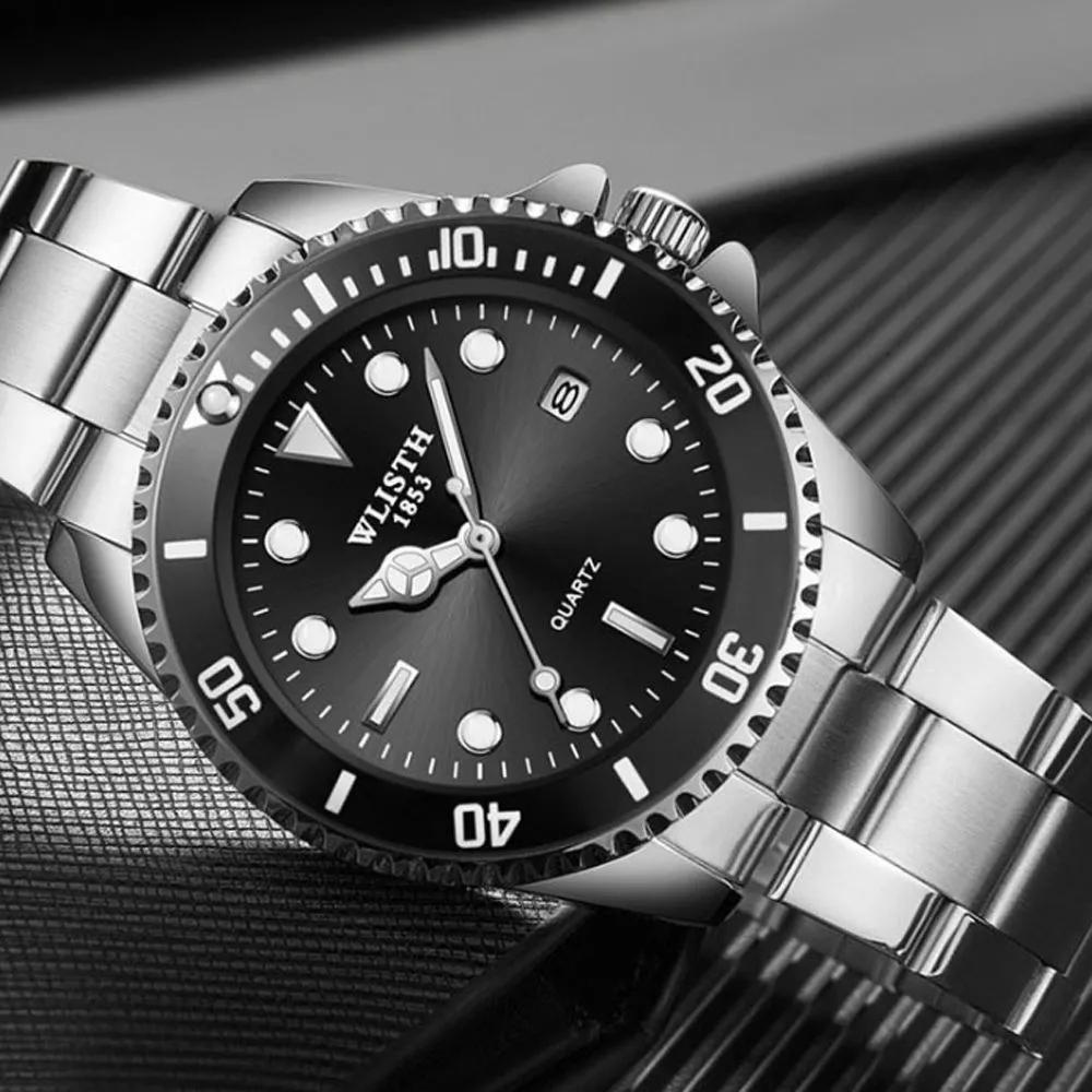 Tuwatch Sentimental Men s Metal Wristwatch Suit Waterproof Black