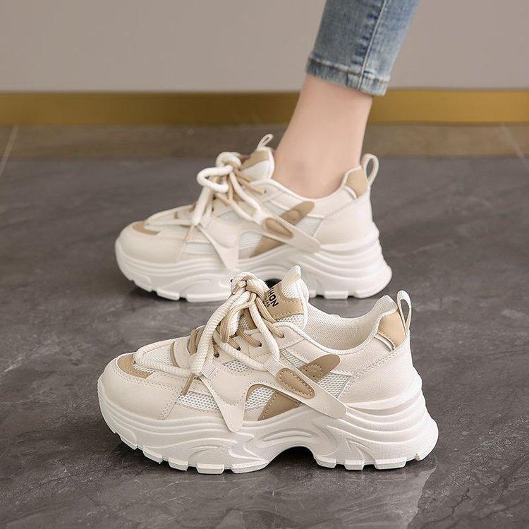 

2024 spring new Korean version of the Internet celebrity thin thick-soled muffin dad shoes retro fried street color matching sports and leisure shoes 40